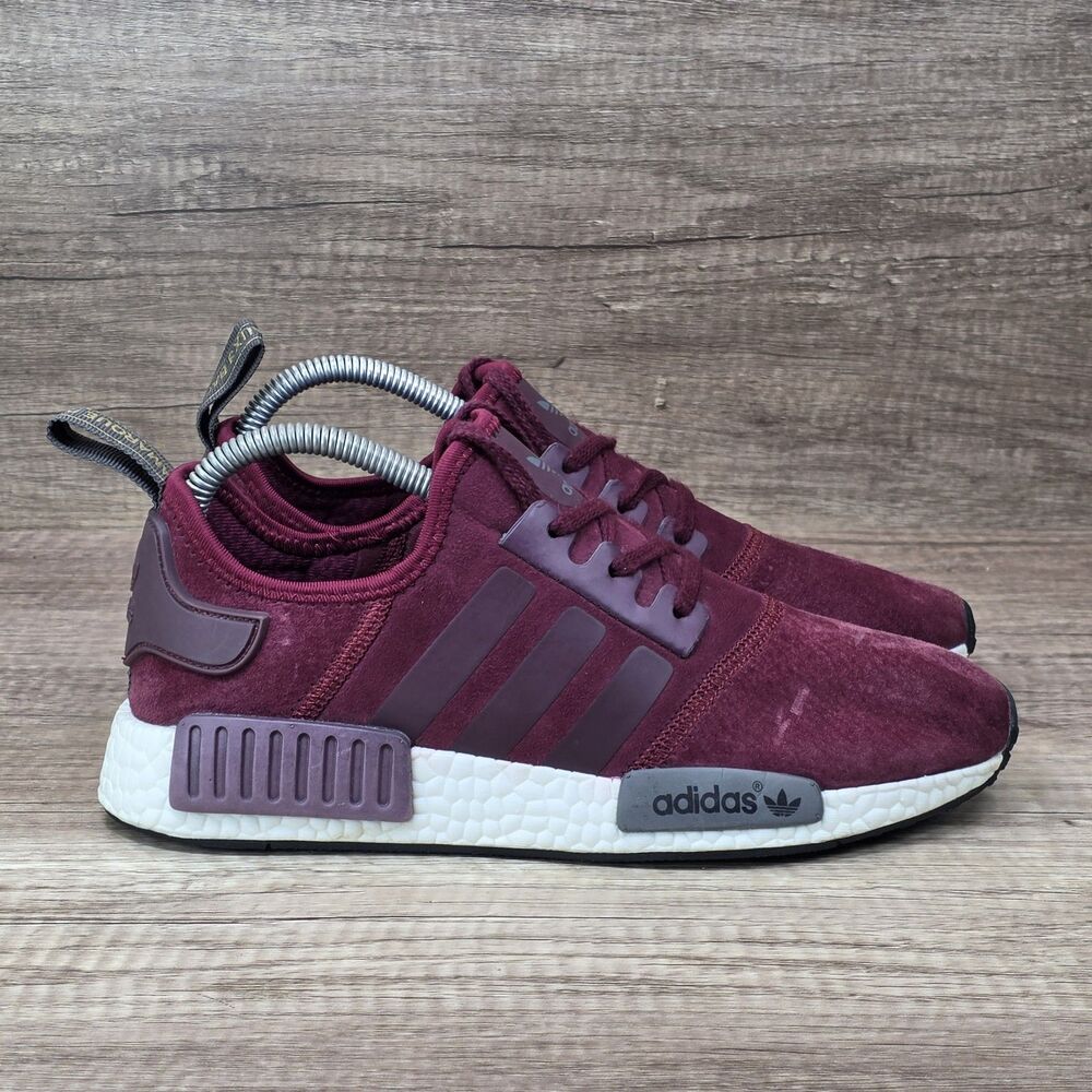 Adidas NMD R1 Men's Size 7 Women's Size 8 Burgundy Suede Running Shoes S79868